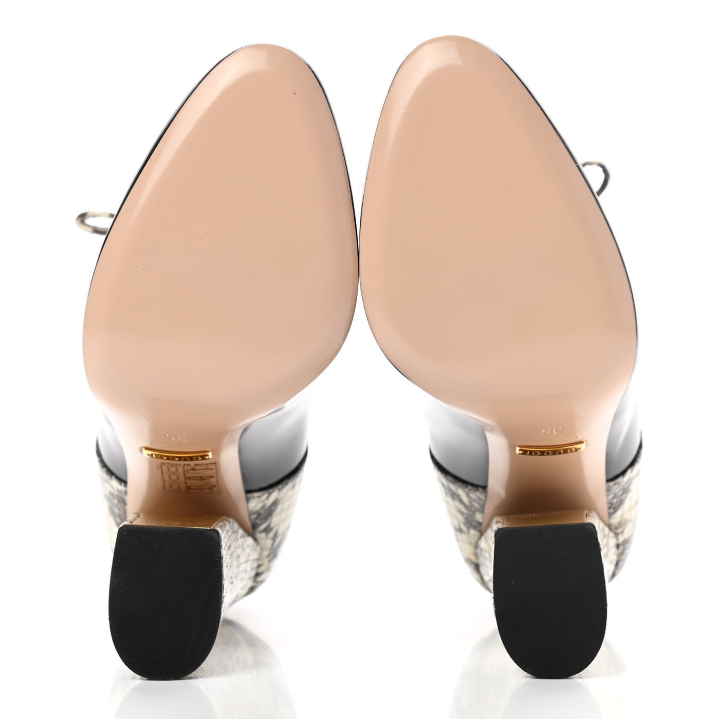 Polished Calfskin Elaphe Nimue Bow Mary Jane Pumps 35 Black Roccia
