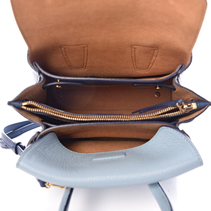 MCM Grained Calfskin Tri-Color Mini Milla Tote Blue 5 of 12