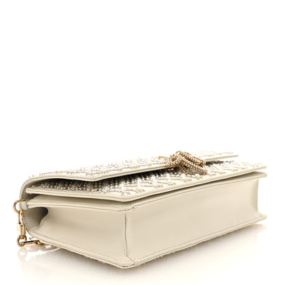Christian Dior Calfskin Pearl Cannage My Dior Top Handle Clutch Latte 4 of 9