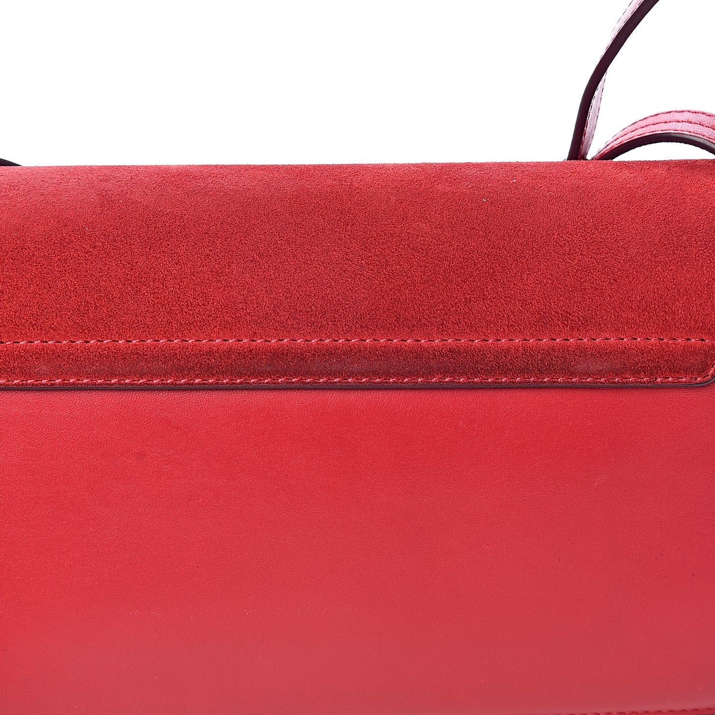 Suede Calfskin Small Faye Shoulder Bag Tulip Red