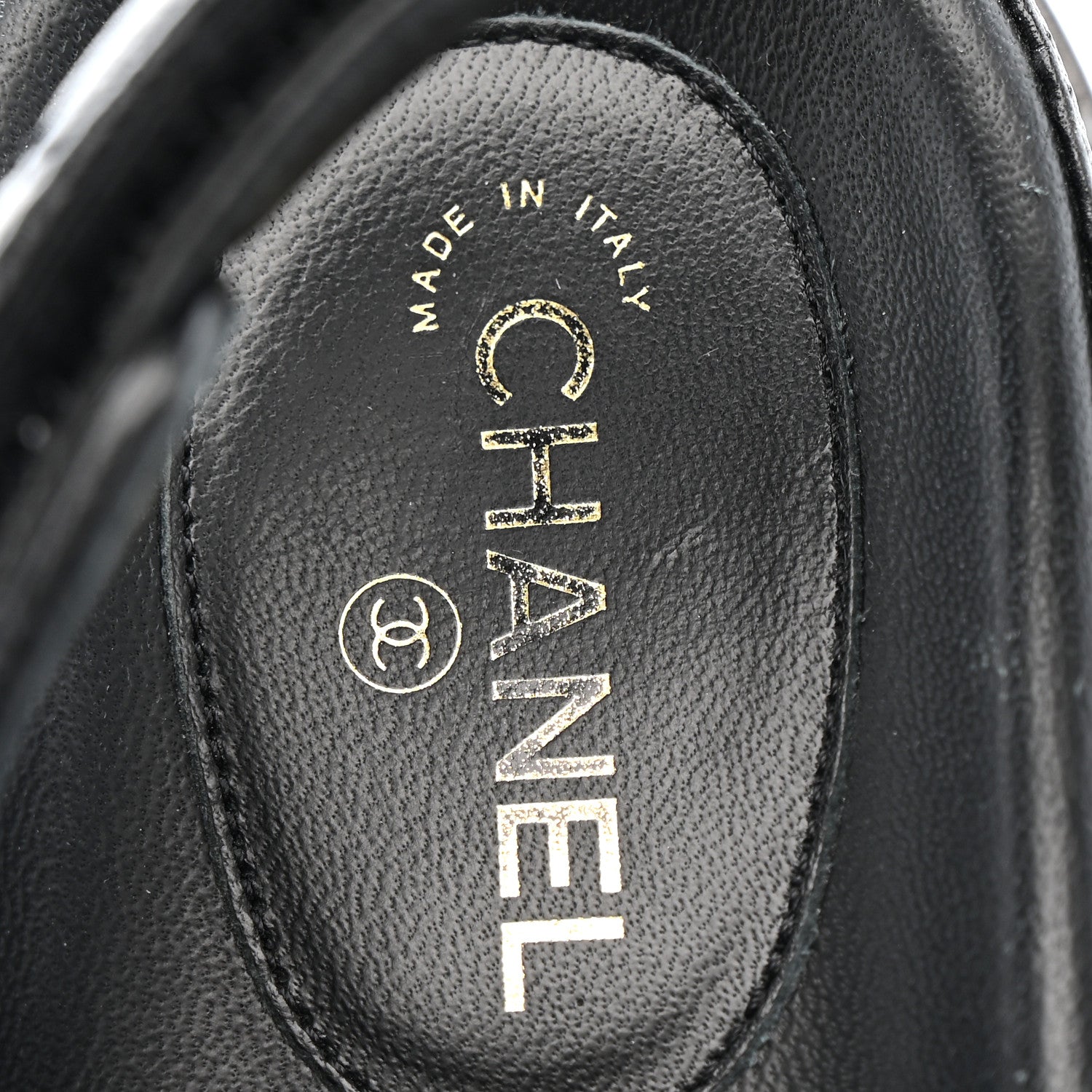 Chanel Grained Calfskin Velcro Dad Sandals 36.5 Black 7 of 10