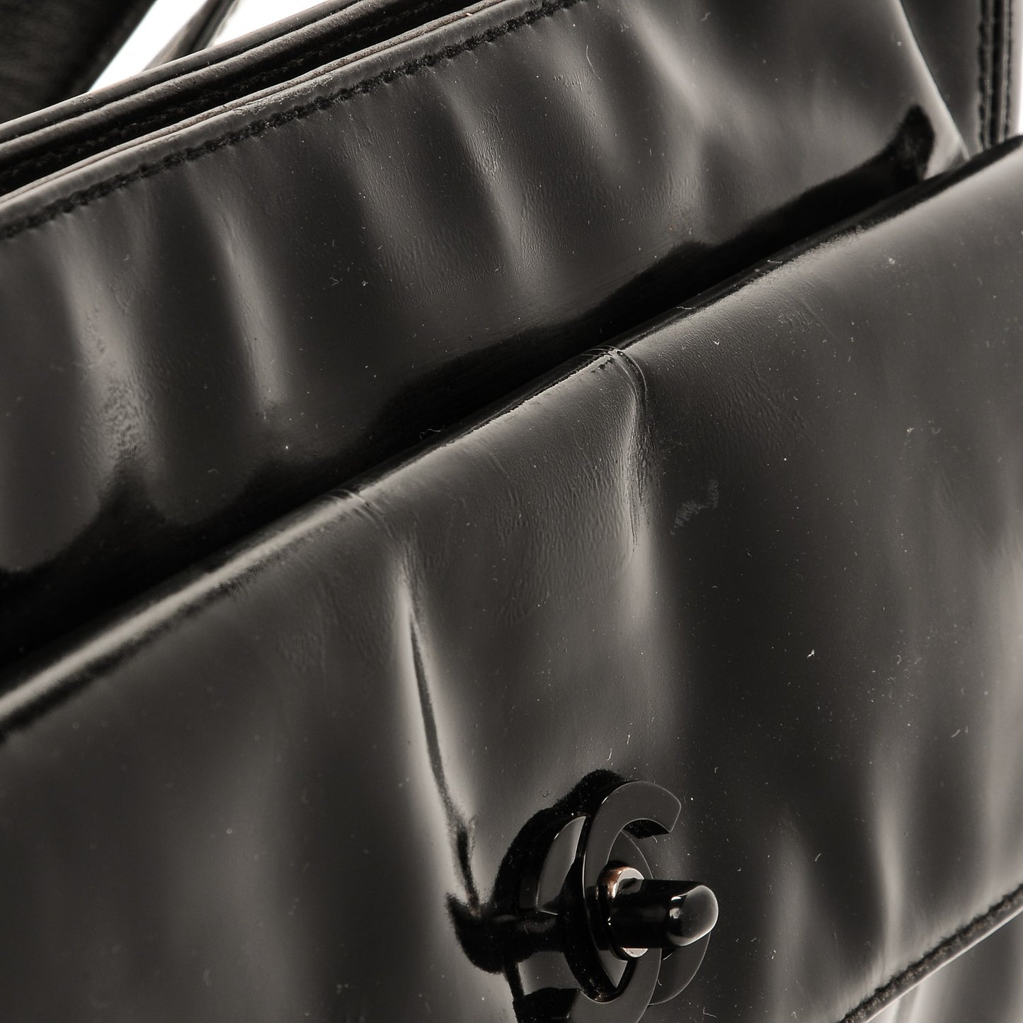 Patent CC Flap Tote Black
