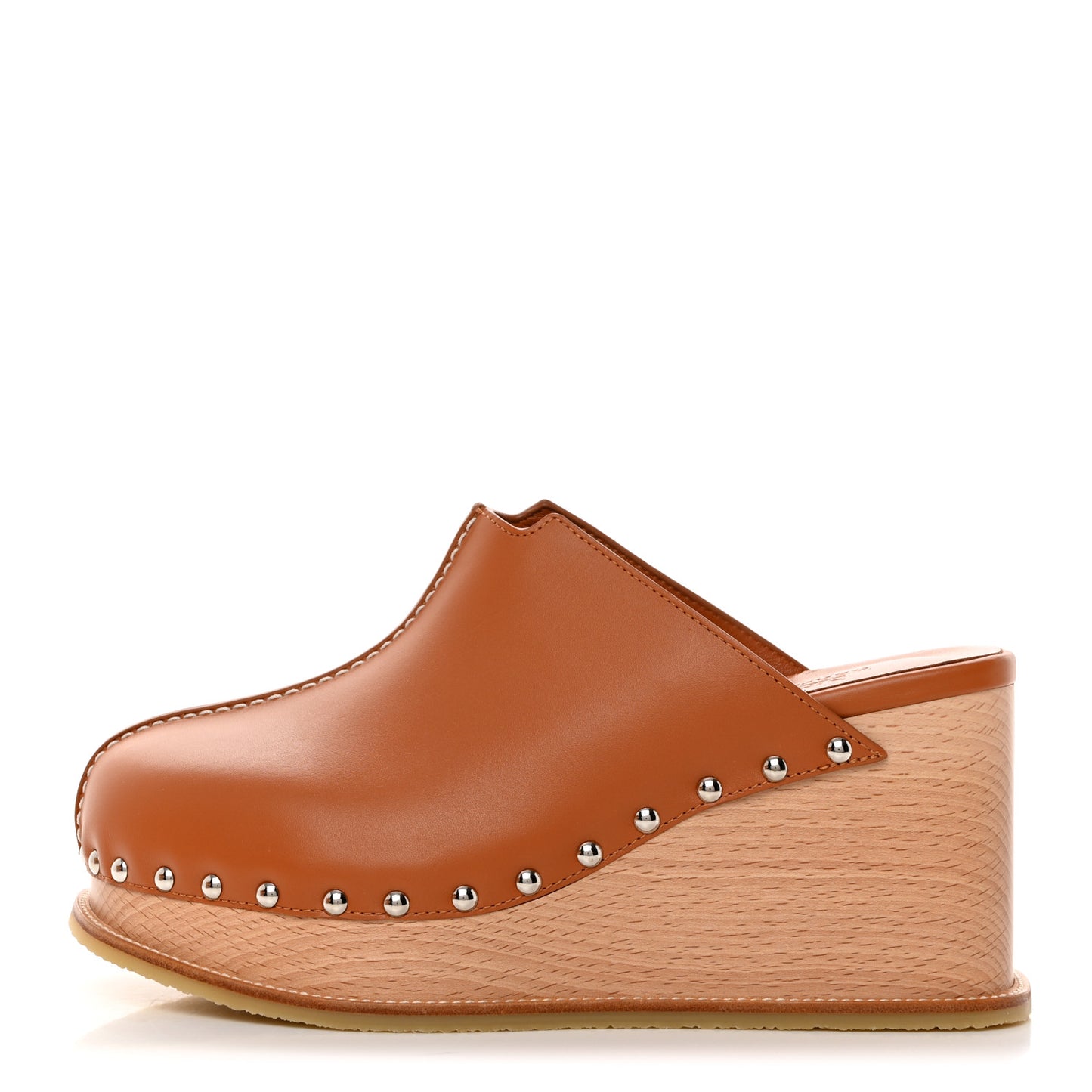 Calfskin Beechwood Earth Mules 38 Marron Glaise