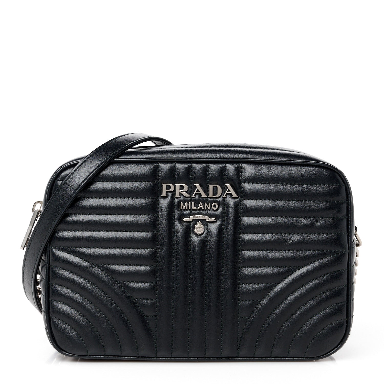 Prada Soft Calfskin Diagramme Camera Bag Black 1 of 11