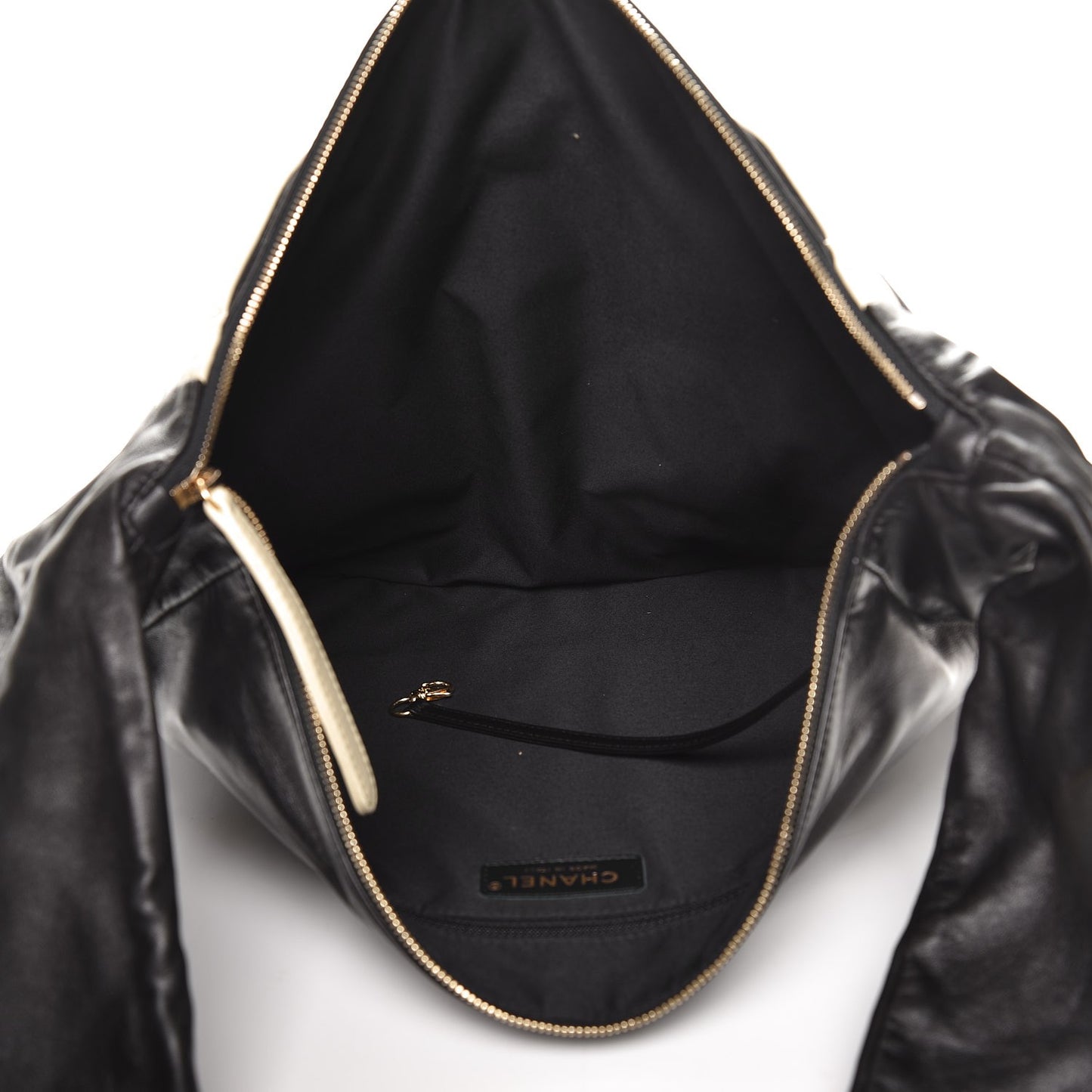 Lambskin Large Girl Bag Black Beige