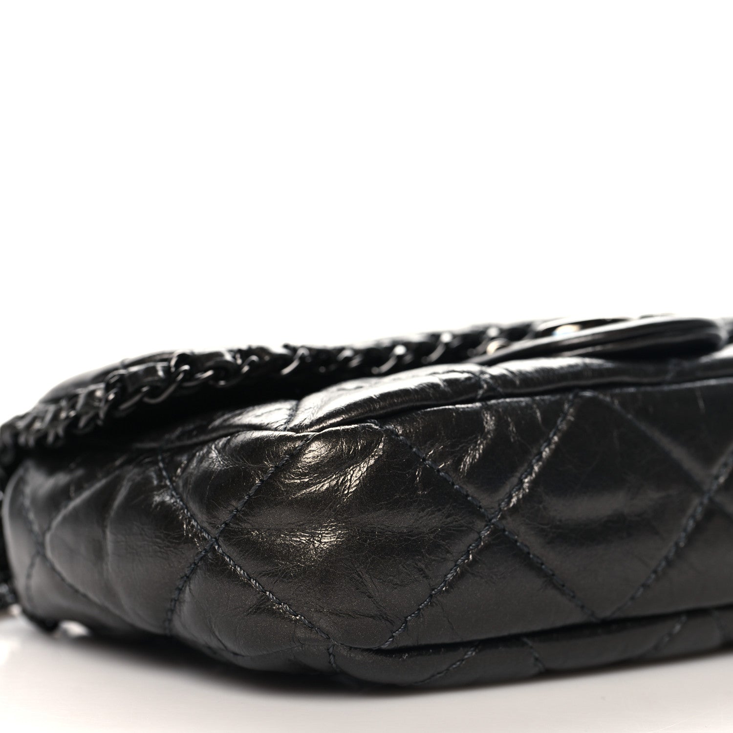 Chanel Metallic Aged Calfskin Mini Chain Me Flap Dark Grey 9 of 10