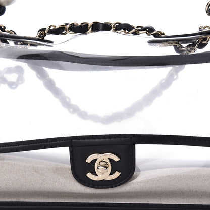 Chanel Lambskin PVC Sand By The Sea Flap With Pearl Strap Black 9 of 9