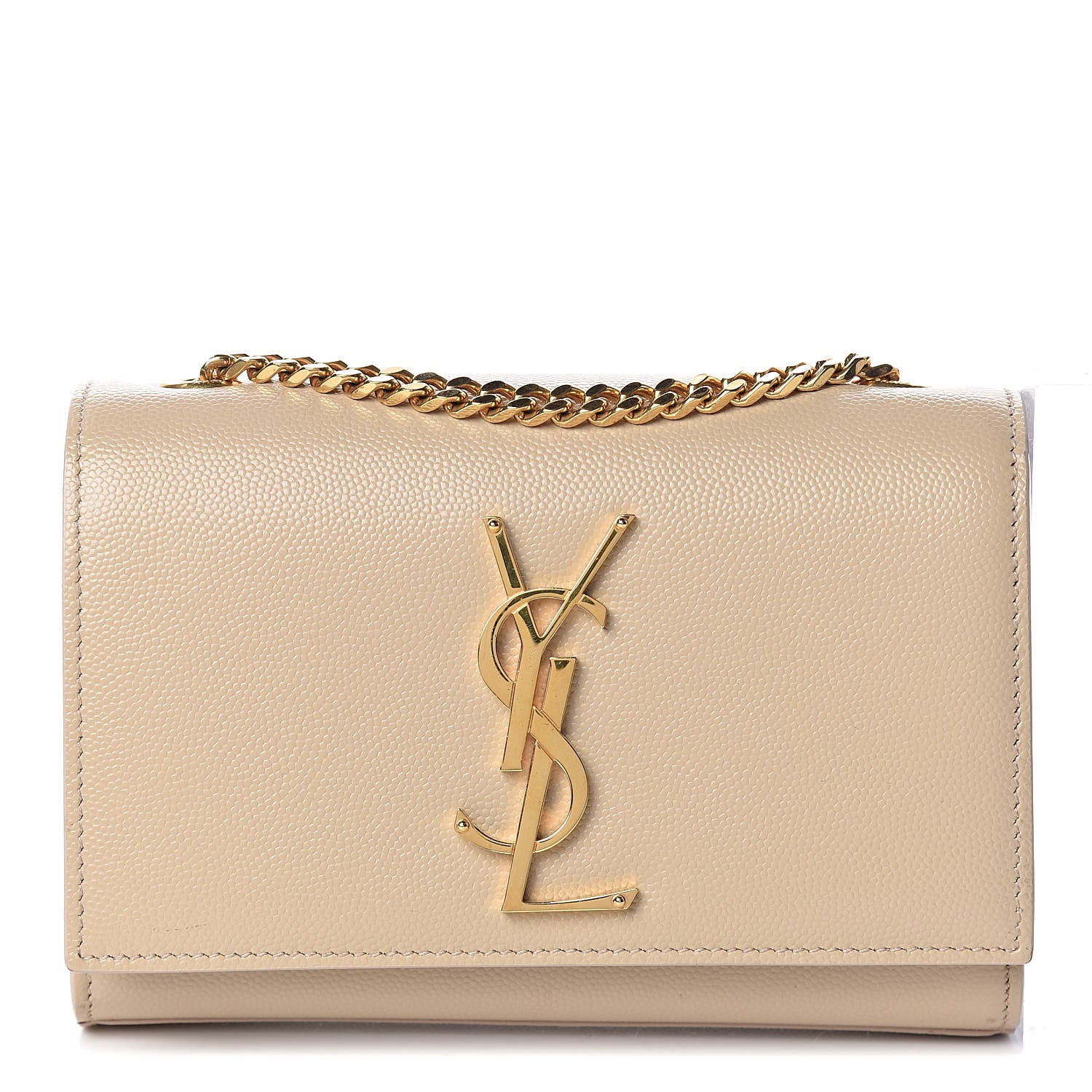 Saint Laurent Grain De Poudre Small Monogram Kate Satchel Nude Powder 1 of 14