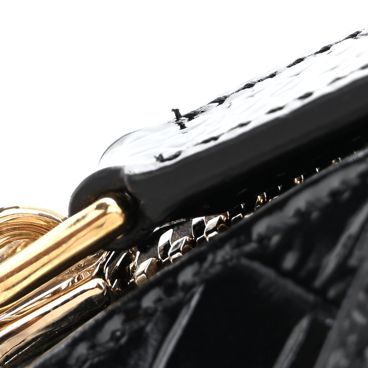 Calfskin Crocodile Embossed Mini Antigona Black