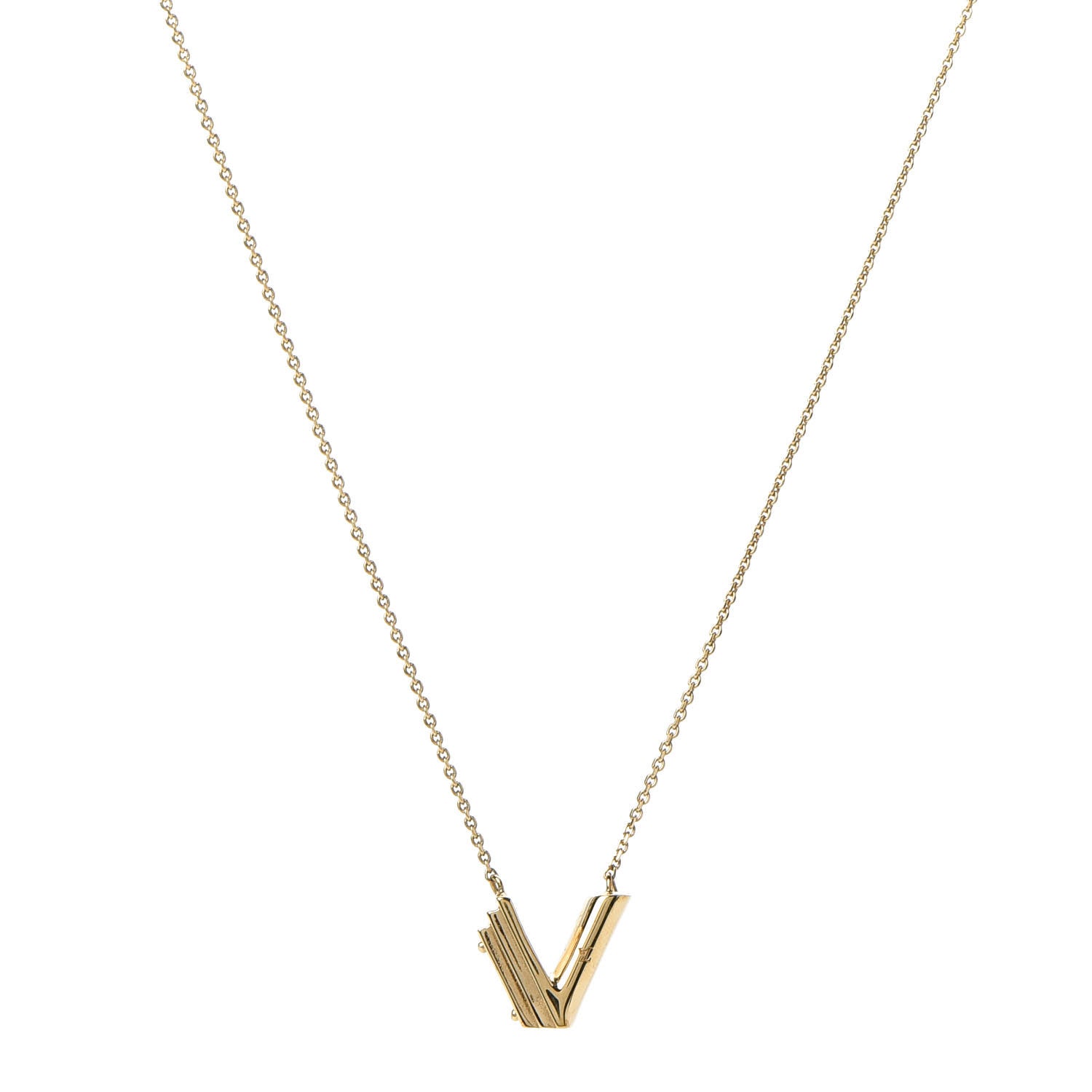 Louis Vuitton LV And Me Letter V Necklace Gold 1 of 7