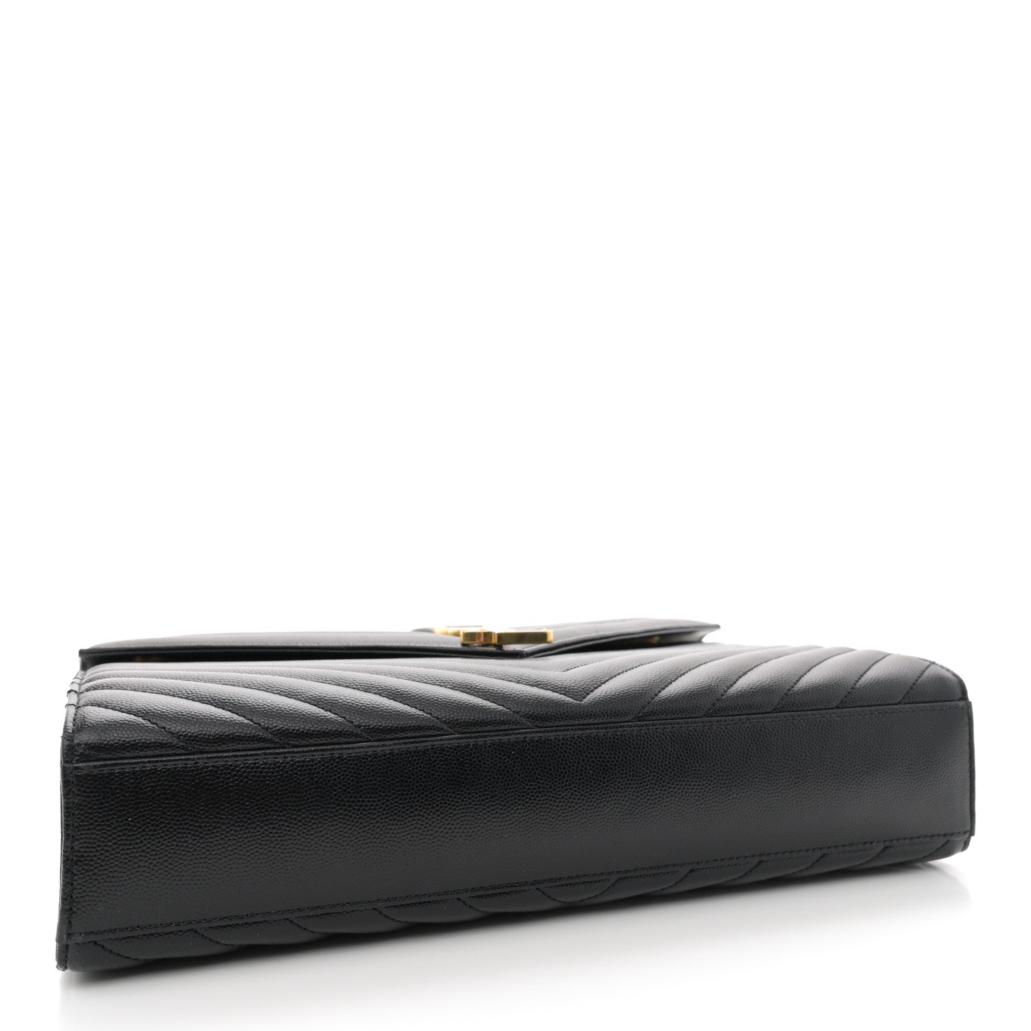 Saint Laurent Grain De Poudre Matelasse Chevron Large Monogram Satchel Black 4 of 11