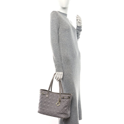 Christian Dior Coated Canvas Cannage Small Panarea Tote Grey 2 of 11