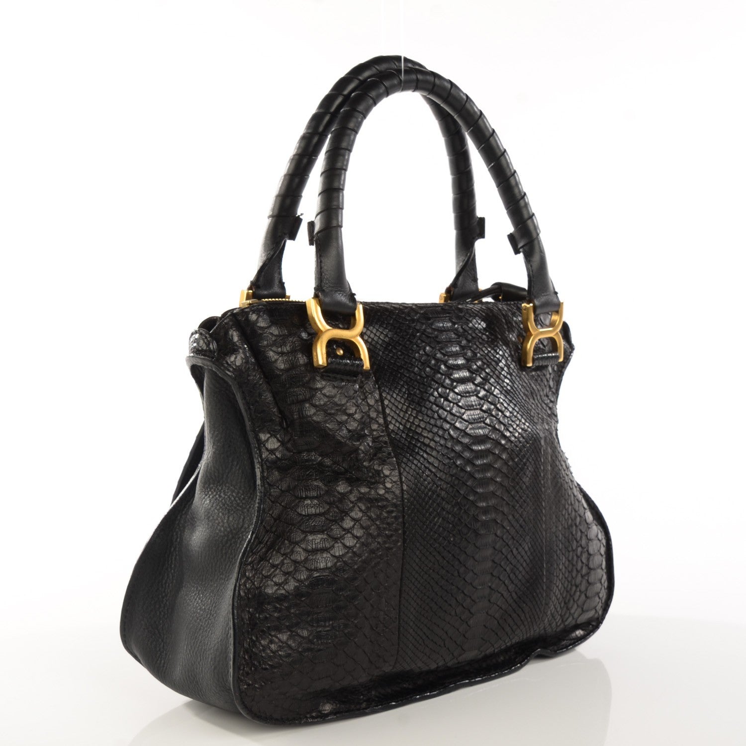Chloe Python Small Marcie Satchel Black 3 of 8