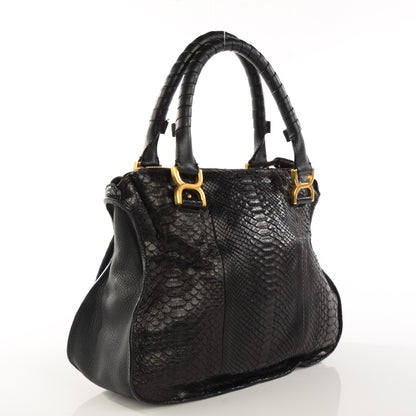 Chloe Python Small Marcie Satchel Black 3 of 8