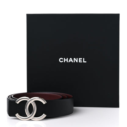 Chanel Calfskin CC Reversible Belt 90/36 Black Burgundy 4 of 4