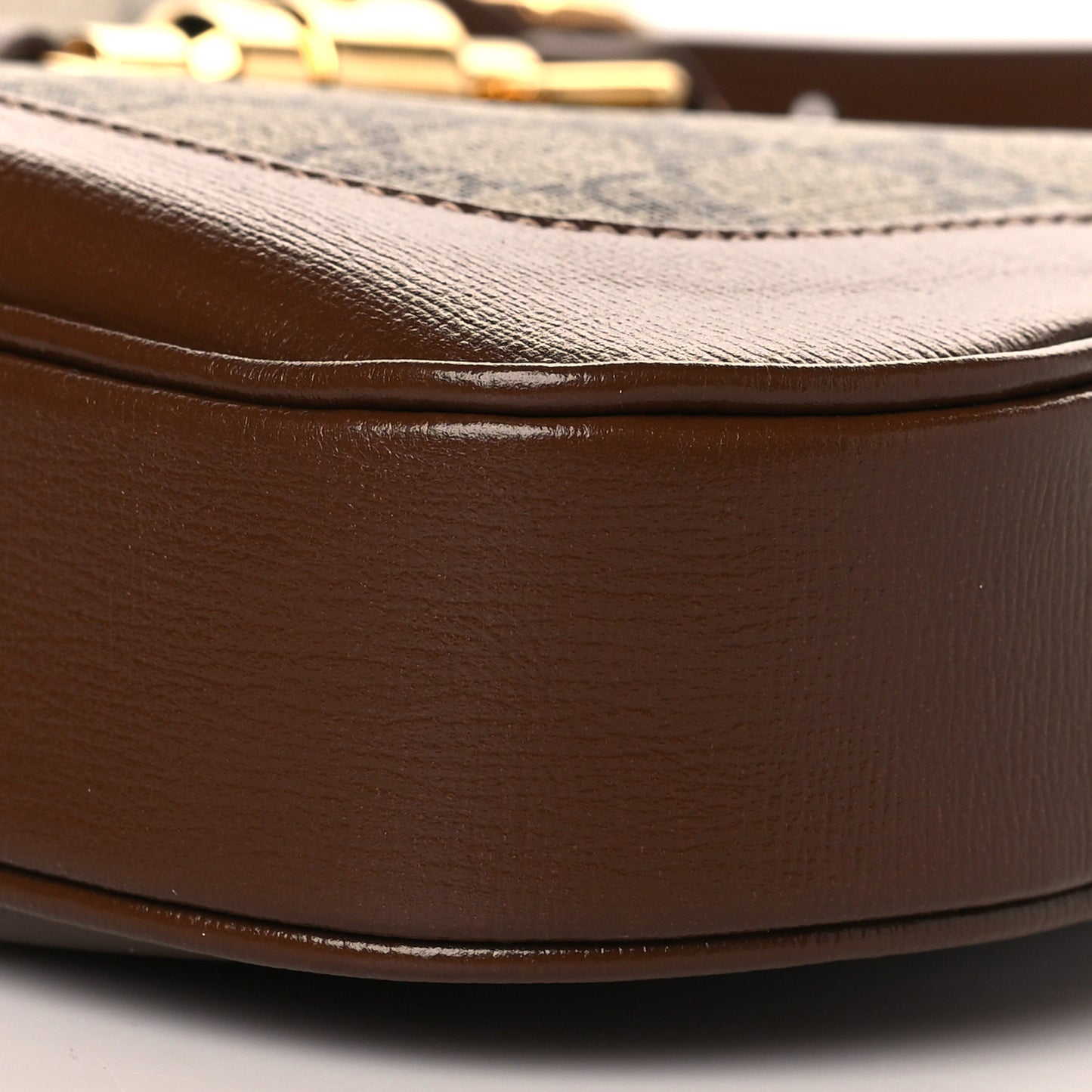 GG Supreme Monogram Azalea Calfskin Web Small Jackie 1961 Hobo Beige Ebony Brown Sugar