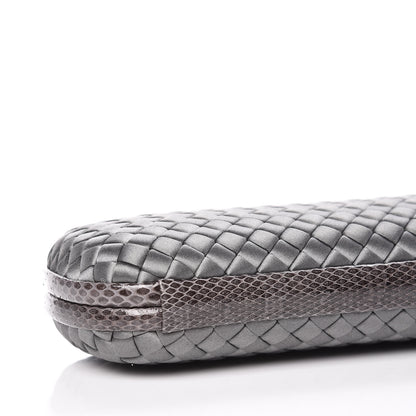 Bottega Veneta Satin Intreccio Impero Ayers Stretch Knot Clutch Grey 7 of 12