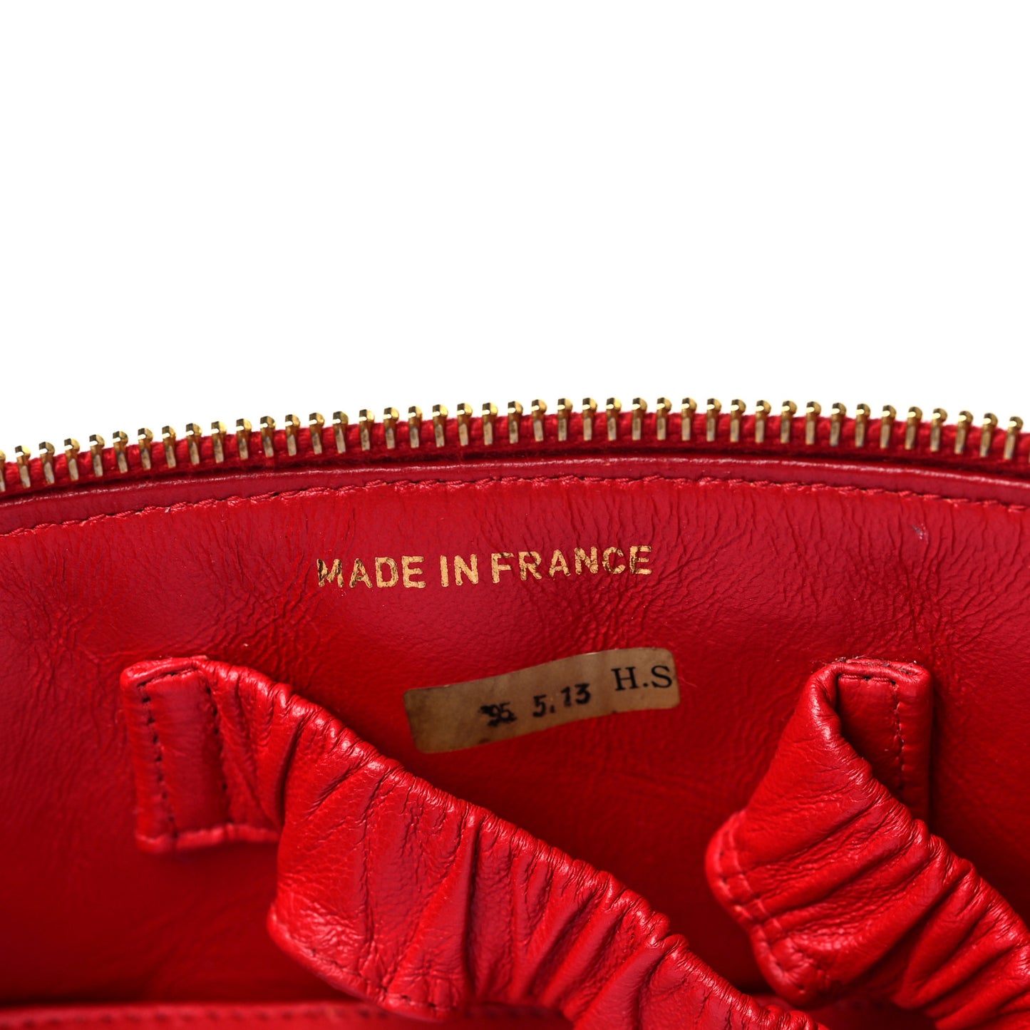 Lambskin Quilted Vanity Case Red