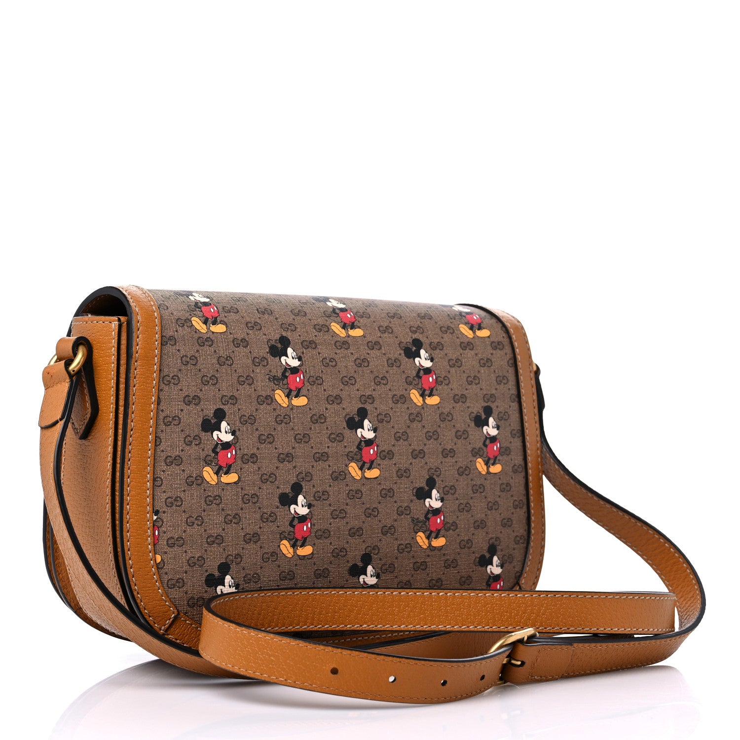 Gucci X DISNEY Mini Vintage GG Supreme Monogram Mickey Mouse Small Flap Messenger Bag Beige Vintage Sun Oil 3 of 11