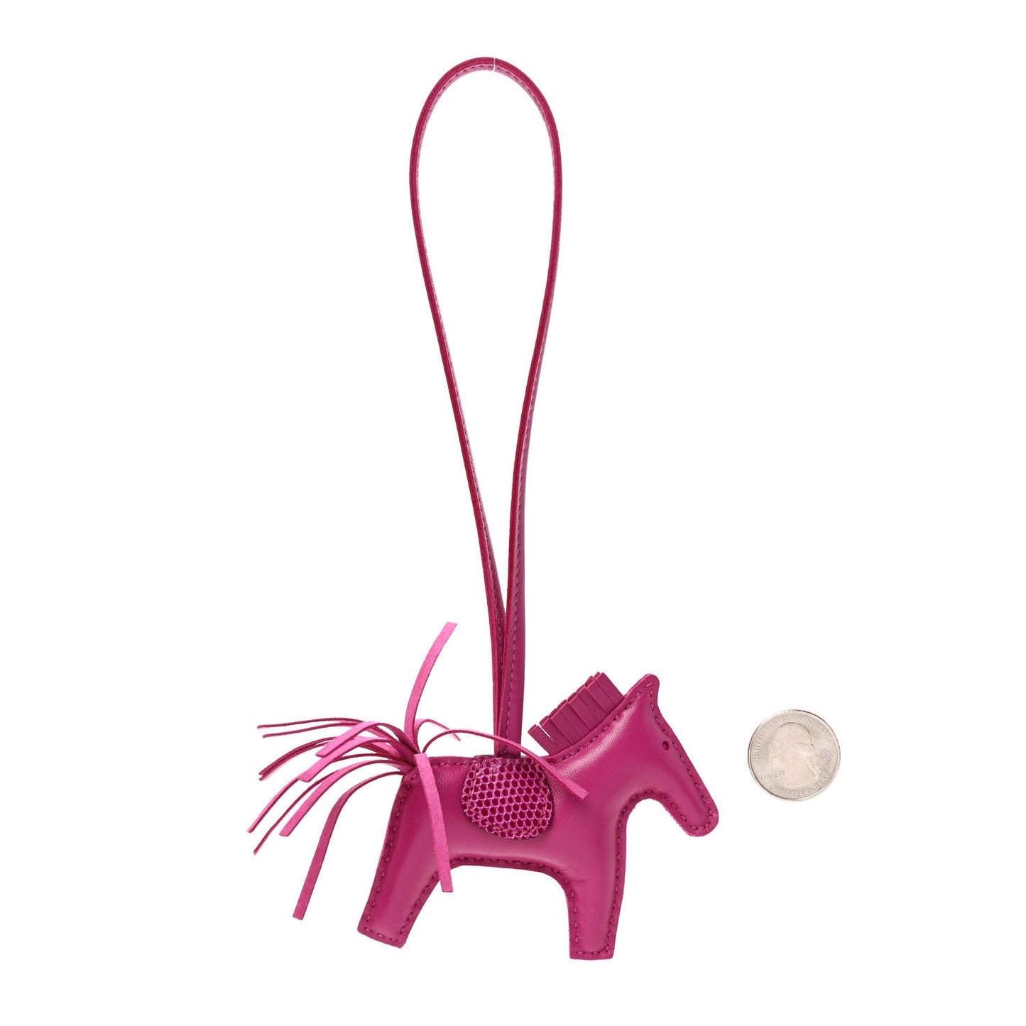 Milo Lambskin Lizard Touch Grigri Rodeo Horse Bag Charm PM Rose Pourpre
