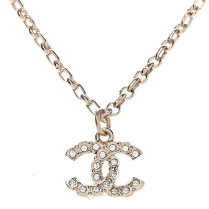 Chanel Pearl Crystal CC Pendant Necklace Gold 4 of 6