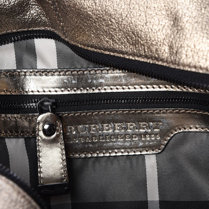 Burberry Metallic Grained Calfskin Small Curzon Satchel Gold 6 of 12