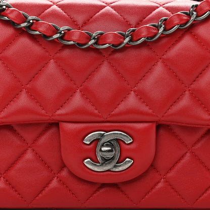 Chanel Lambskin Quilted Mini Rectangular Flap Red 8 of 11