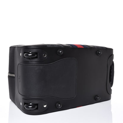 Gucci Soft GG Supreme Monogram Web Carry On Duffle With Wheels Black Grey 4 of 9