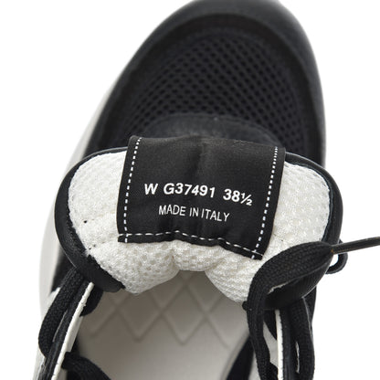 Chanel Calfskin Mesh Lycra Suede Womens Logo Sneakers 38.5 Black 8 of 9
