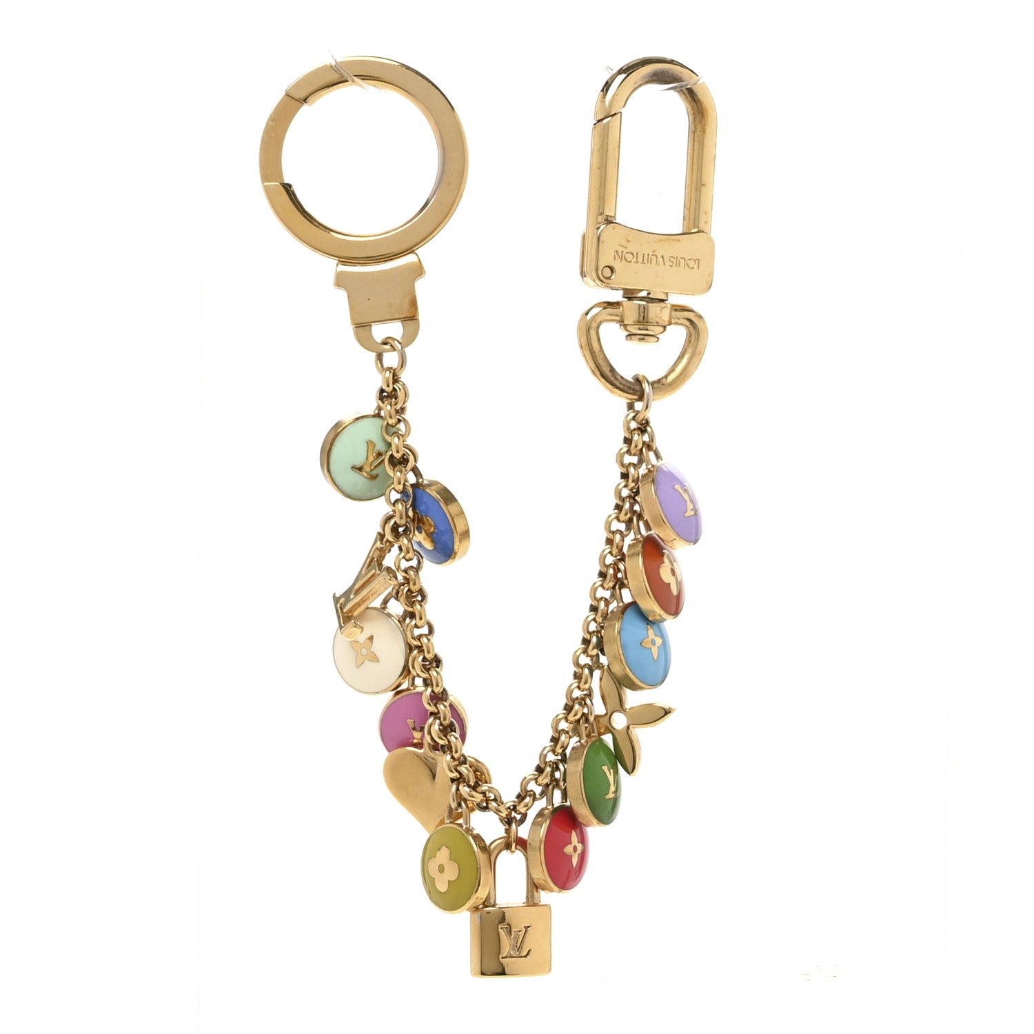Louis Vuitton Metal Enamel Pastilles Key Chain Bag Charm Multicolor 1 of 4