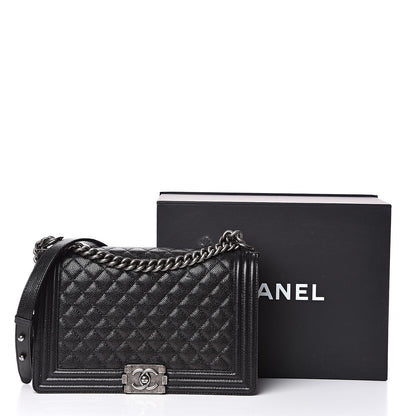 Chanel Caviar Quilted New Medium Boy Flap Black 13 of 13