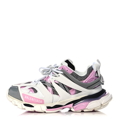 Balenciaga Mesh Rubber Bi-Color Womens Track Sneakers 38 White Pink Grey 1 of 8