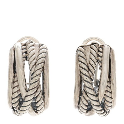 David Yurman Sterling Silver Crossover Shrimp Earrings 1 of 4