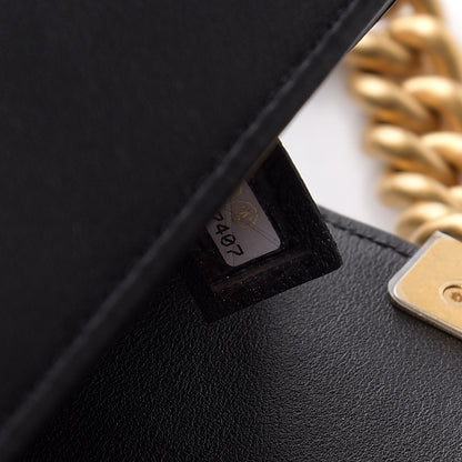 Chanel Calfskin Quilted Small Boy Top Handle Flap Black 10 of 11