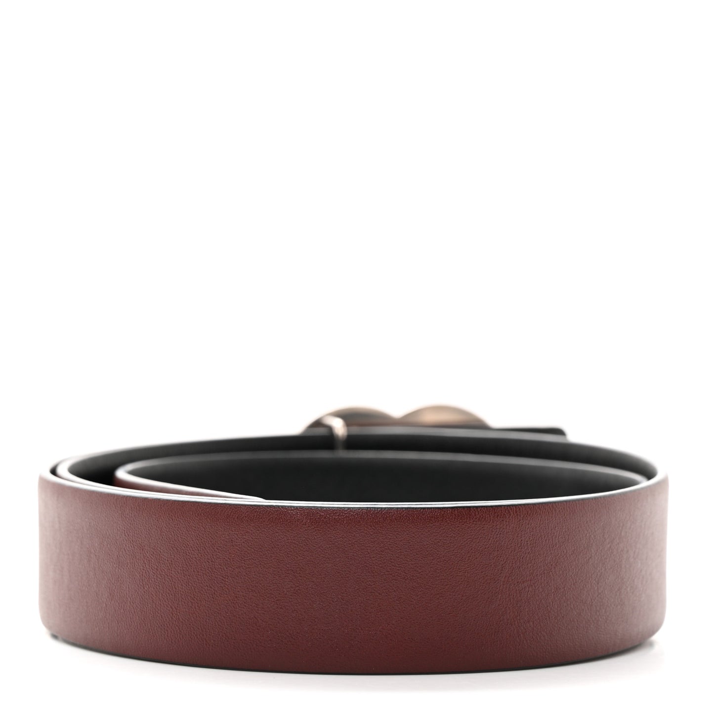Calfskin CC Reversible Belt 80 32 Black Burgundy