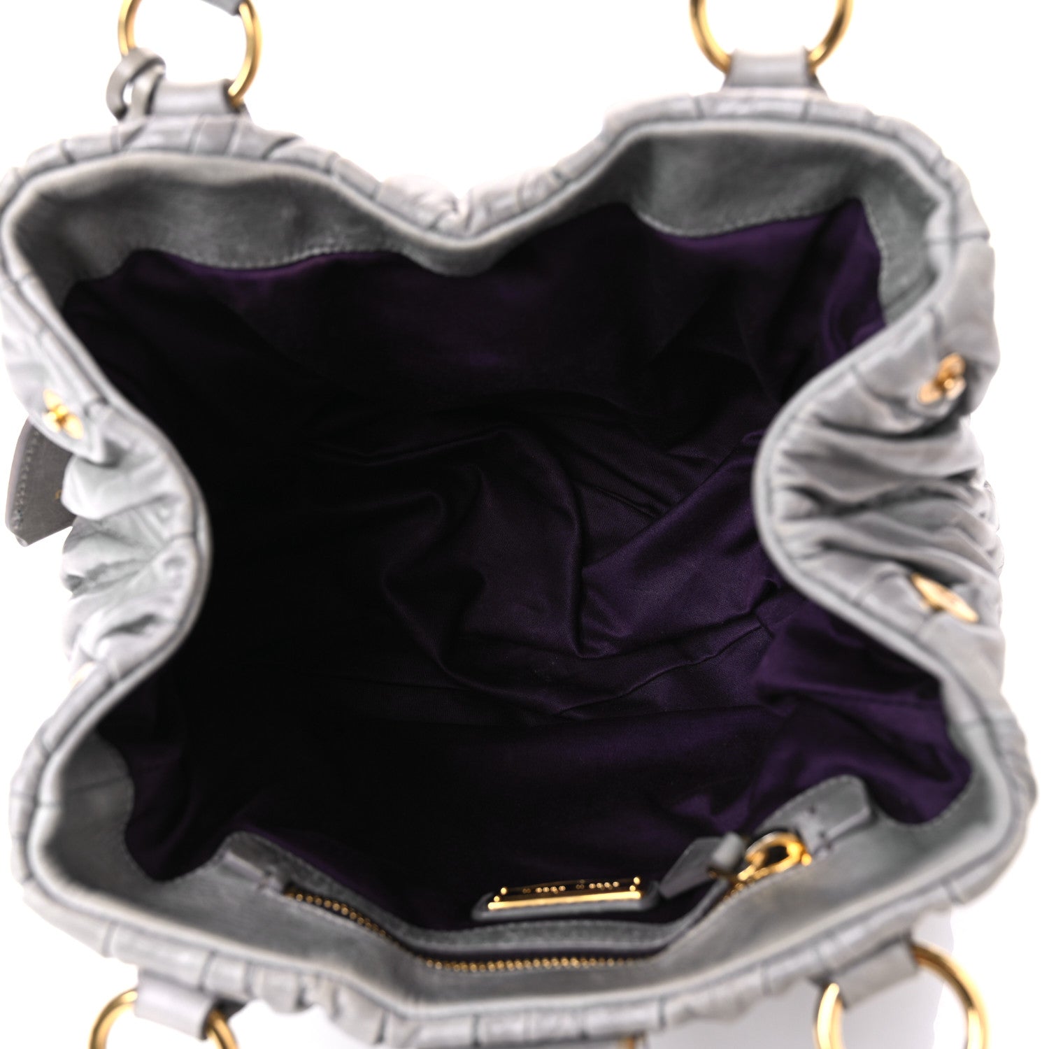 Miu Miu Nappa Matelasse Top Handle Satchel Fumo 5 of 15