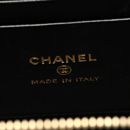 Chanel Lambskin Quilted Small Pearl Top Handle Vanity Case With Chain Black 6 of 10