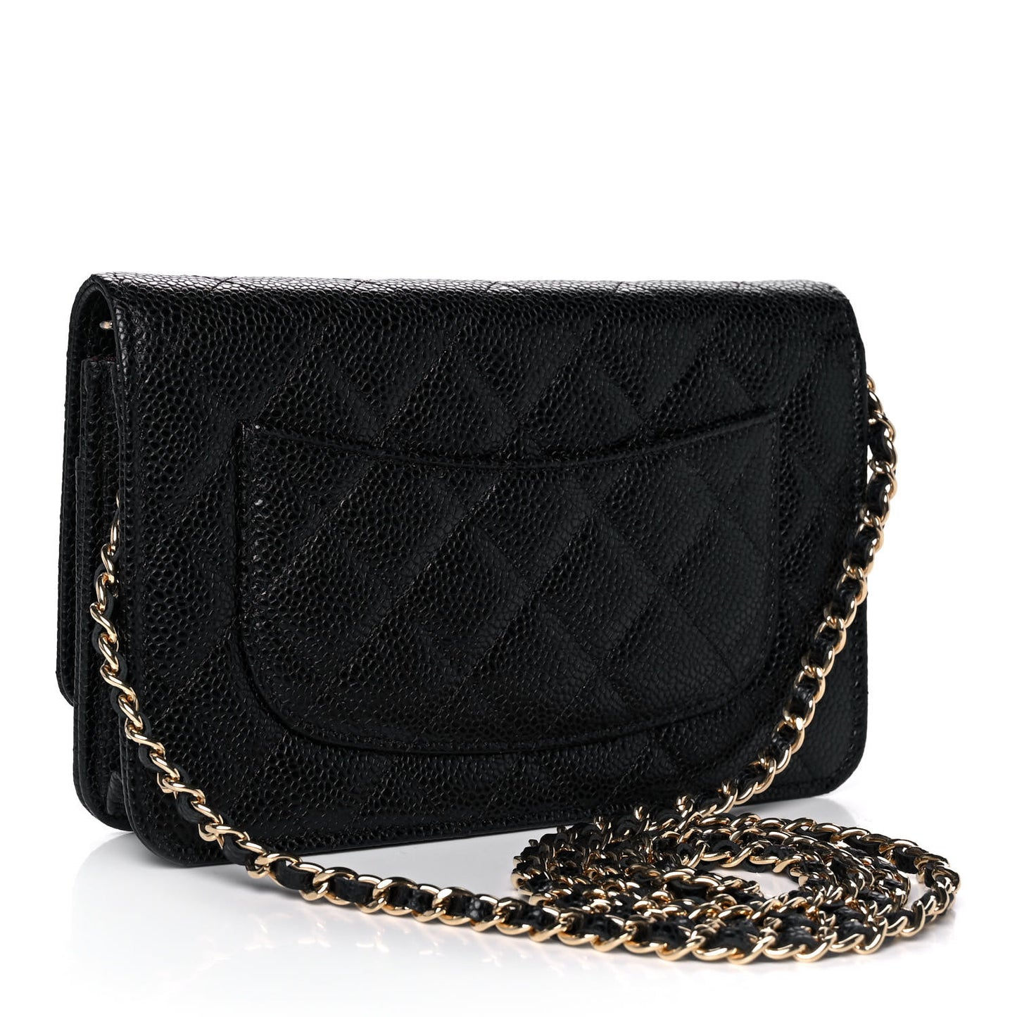 Caviar Quilted Wallet On Chain WOC Black