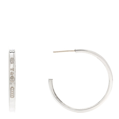 Tiffany Sterling Silver Medium Narrow 1837 Hoop Earrings 1 of 4