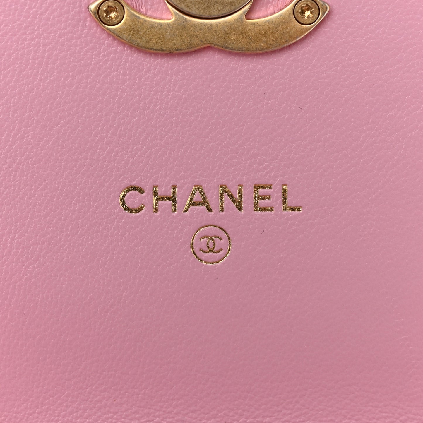 Lambskin Quilted Lacquered Chain Phone Holder With Chain Dark Pink