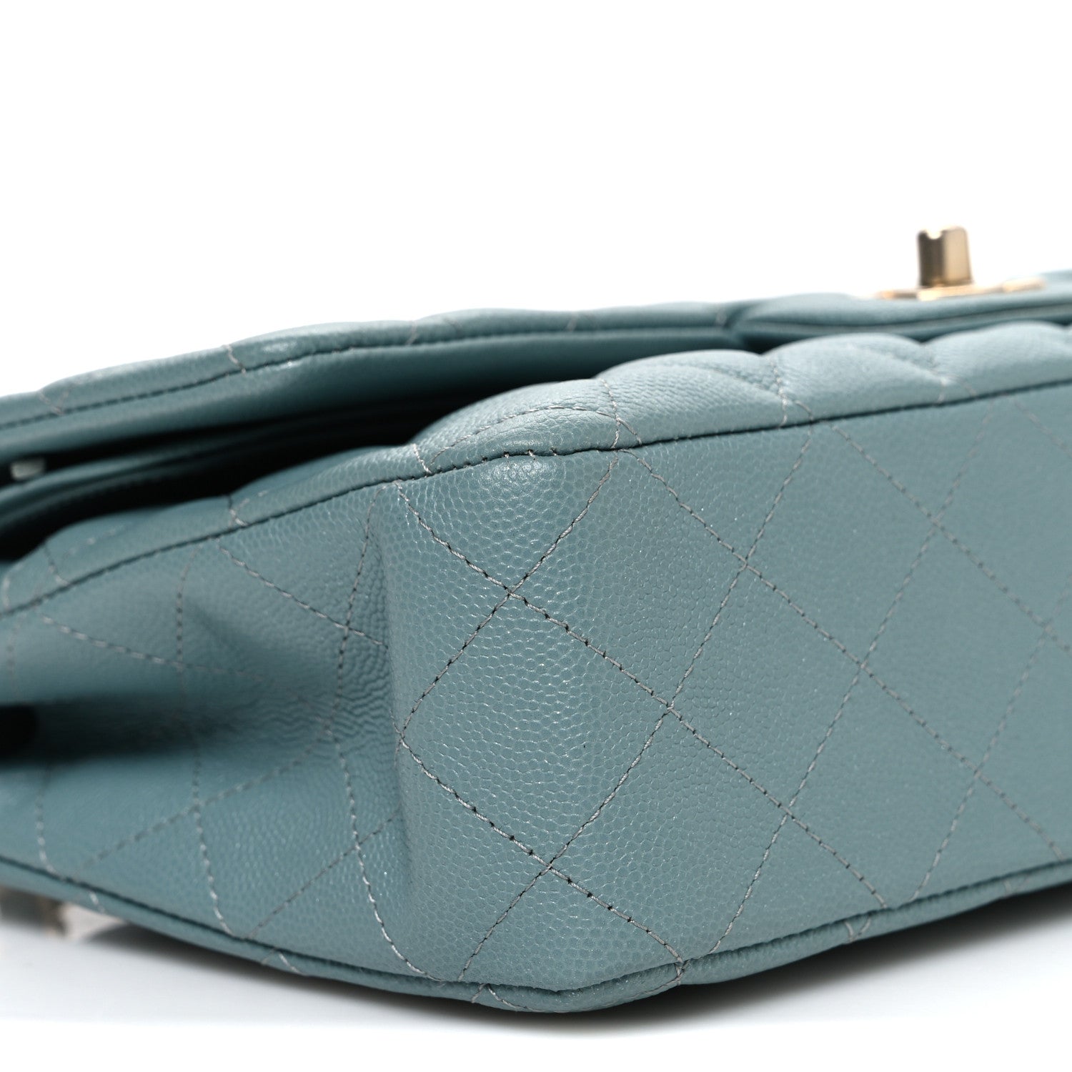 Chanel Iridescent Caviar Quilted Medium Double Flap Light Blue 9 of 10