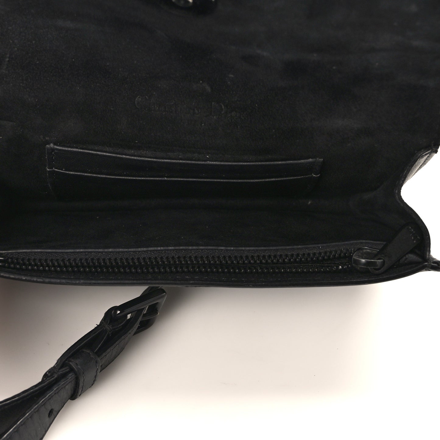 Ultra Matte Calfskin Saddle Belt Clutch Black