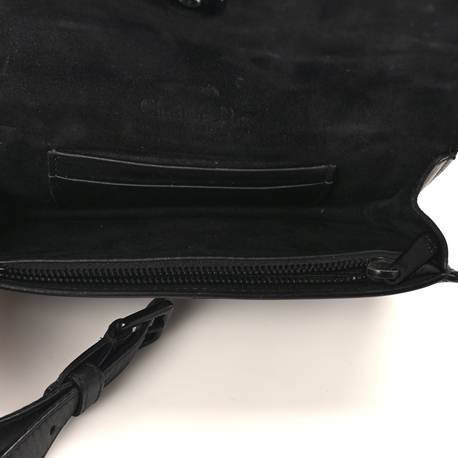 Christian Dior Ultra Matte Calfskin Saddle Belt Clutch Black 5 of 9
