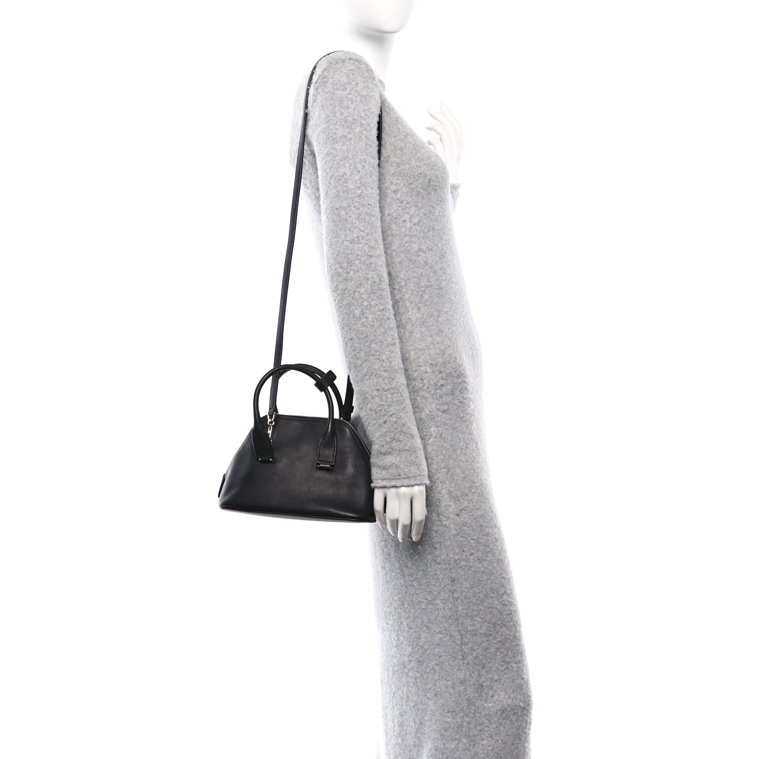 The Row Saddle Calfskin Mini Devon Bag Black 2 of 10