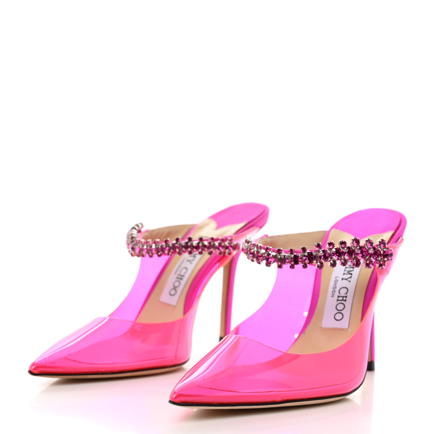 Jimmy Choo Plexi Crystal Bing 100 Pumps 35.5 Hot Pink 3 of 9