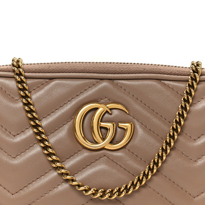 Gucci Calfskin Matelasse Mini GG Marmont Chain Crossbody Bag Porcelain Rose 8 of 11
