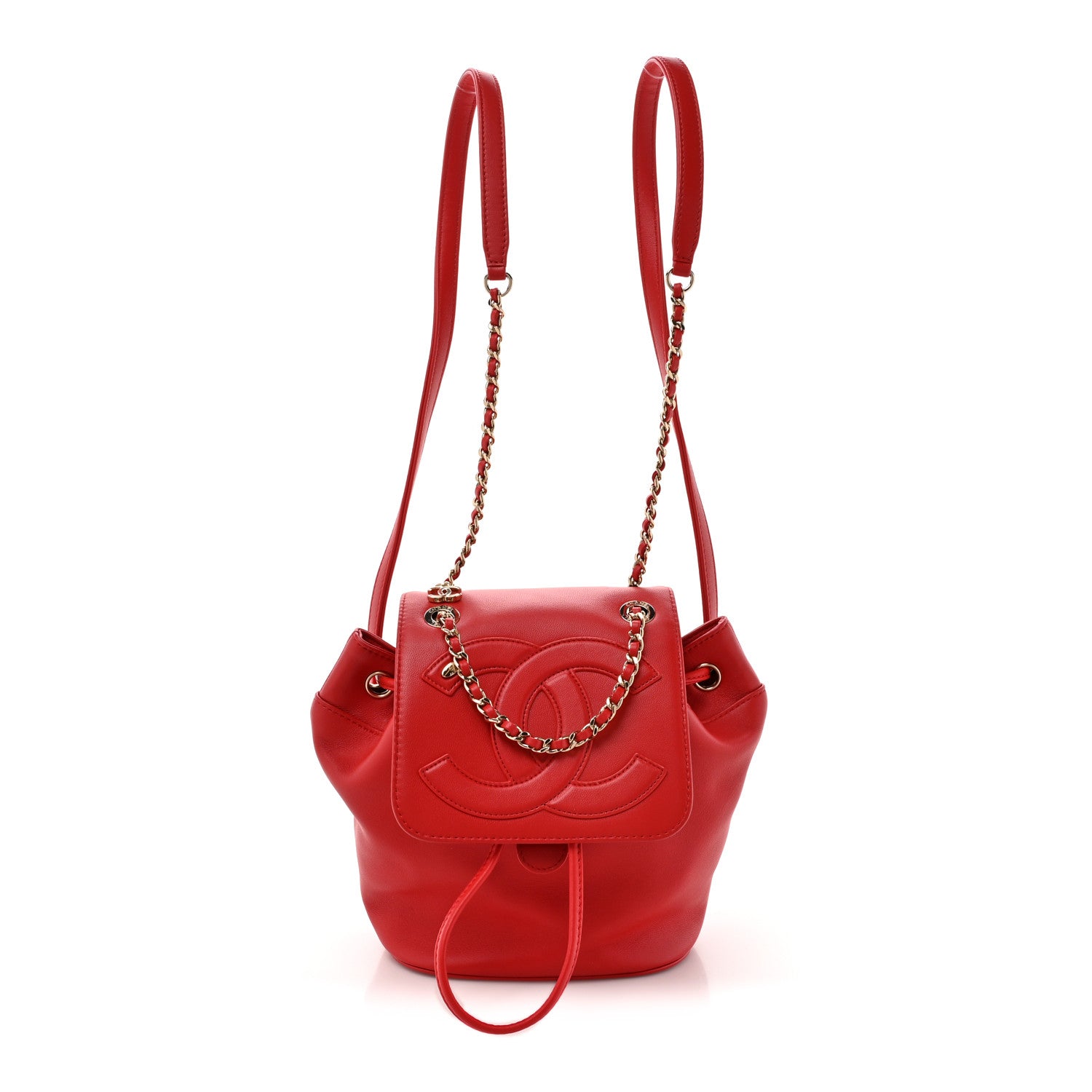 Chanel Lambskin CC Mania Backpack Red 1 of 10