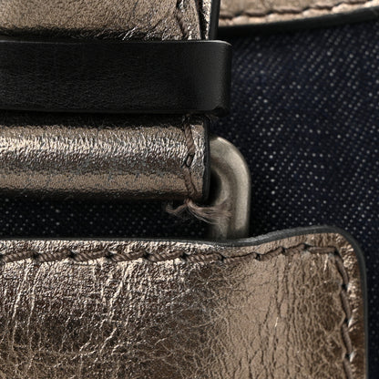 Chloe Metallic Calfskin Top Handle Bag Blue Silver 13 of 13