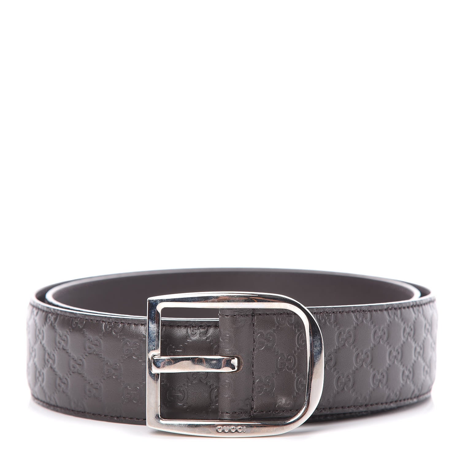 Gucci Microguccissima Belt 90 36 Dark Brown 1 of 7