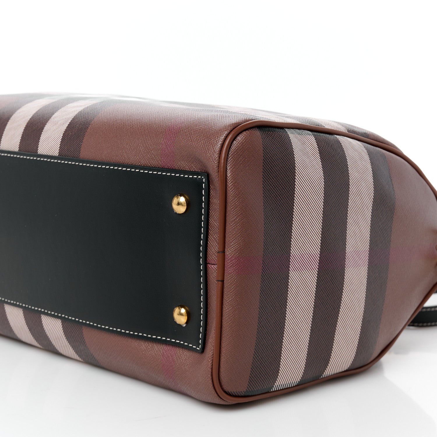 Burberry E-canvas Check Bowling Bag Dark Birch Brown 10 of 10